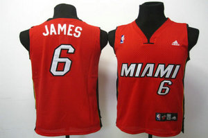 Kids Swingman jerseys Miami Heat 6 James red