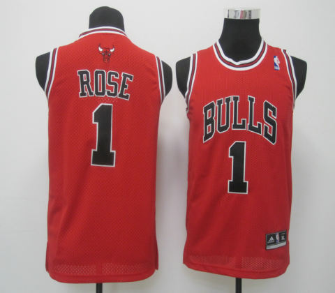 Kid Chicago Bulls 1 Derek Rose red jerseys
