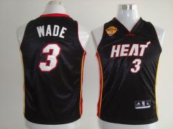 NBA Miami Heat #3 Dwyane WADE KID Black finals jerseys