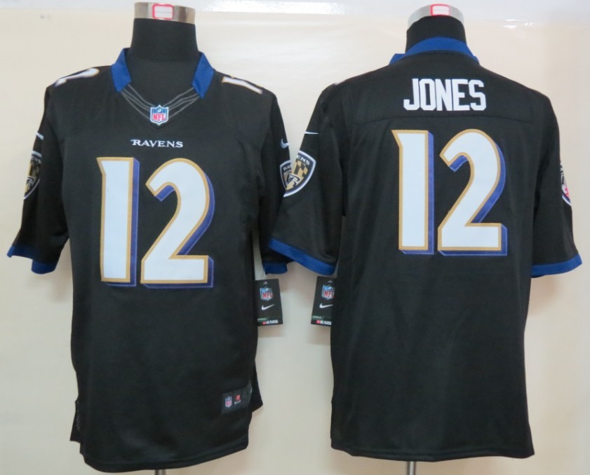 2012 NEW NFL Baltimore Ravens 12 Jones Black Jerseys (Limited)