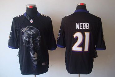 2012 NEW NFL Baltimore Ravens 21 Lardarius Webb Black Jerseys (Helmet Tri-Blend Limited)