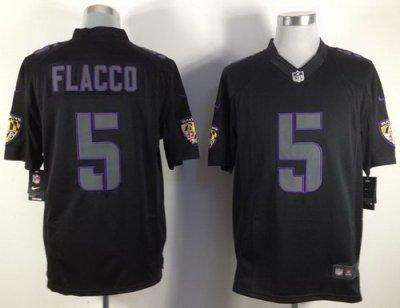 2012 NEW NFL Baltimore Ravens 5 Joe Flacco Black Jerseys (Impact Limited)