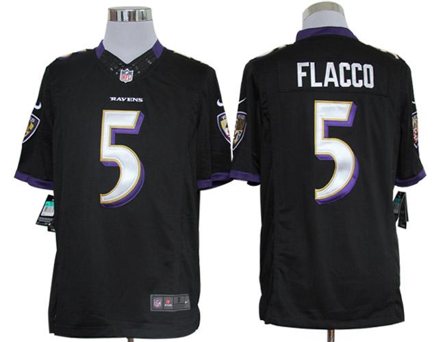 2012 NEW NFL Baltimore Ravens 5 Joe Flacco Black Jerseys (Limited)