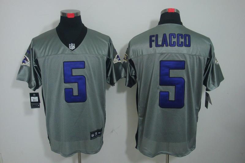 2012 NEW NFL Baltimore Ravens 5 Joe Flacco Grey Shadow Jerseys