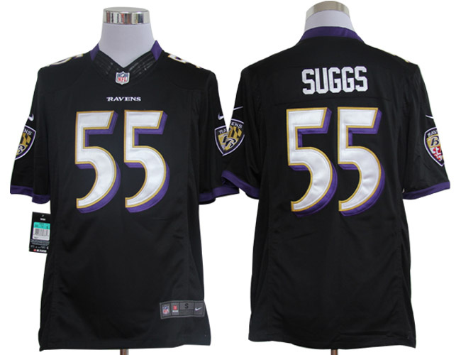 2012 NEW NFL Baltimore Ravens 55 Terrell Suggs Black Jerseys (Limited)