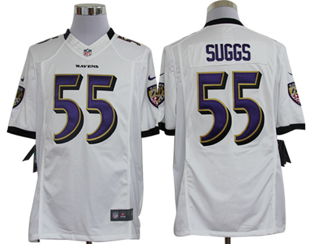 2012 NEW NFL Baltimore Ravens 55 Terrell Suggs White Jerseys (Limited)
