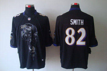 2012 NEW NFL Baltimore Ravens 82 Smith Black Jerseys (Helmet Tri-Blend Limited)