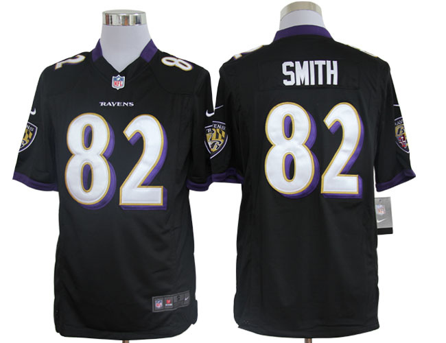 2012 NEW NFL Baltimore Ravens 82 Torrey Smith Black Jerseys (Game)