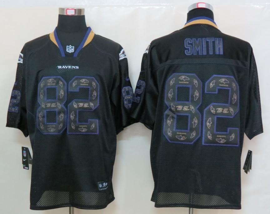 2012 NEW NFL Baltimore Ravens 82 Torrey Smith Lights Out Black Elite Jerseys