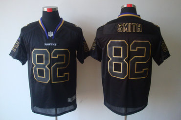 2012 NEW NFL Baltimore Ravens 82 Torrey Smith Lights Out Black Elite Jerseys