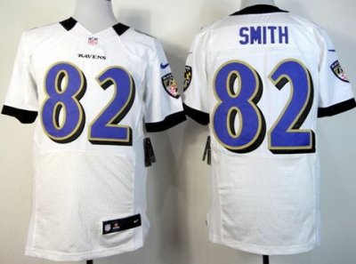 2012 NEW NFL Baltimore Ravens 82 Torrey Smith White Jerseys (Elite)