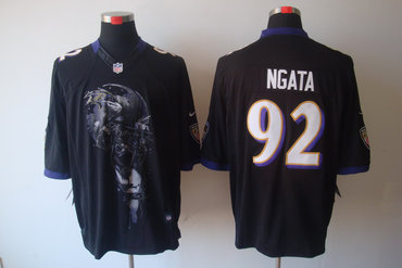 2012 NEW NFL Baltimore Ravens 92 Haloti Ngata Black Jerseys (Helmet Tri-Blend Limited)