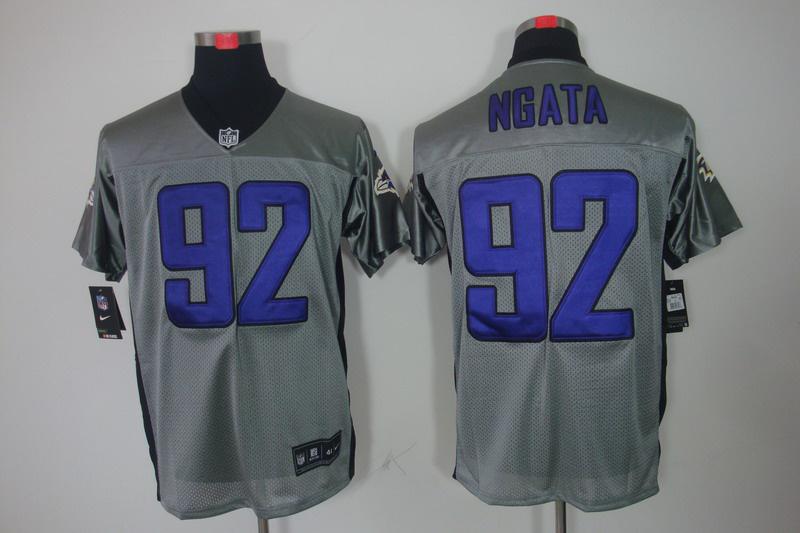 2012 NEW NFL Baltimore Ravens 92 Haloti Ngata Grey Shadow Jerseys