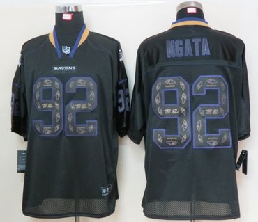 2012 NEW NFL Baltimore Ravens 92 Haloti Ngata Lights Out Black Elite Jerseys