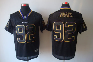 2012 NEW NFL Baltimore Ravens 92 Haloti Ngata Lights Out Black Elite Jerseys