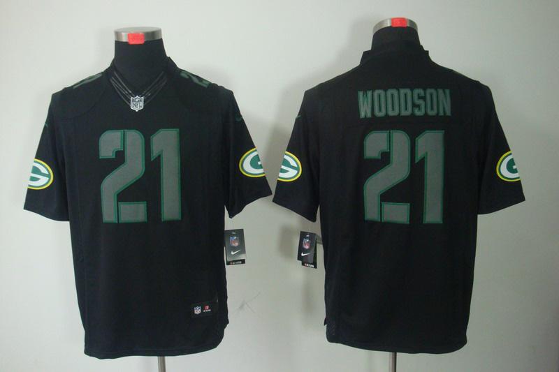2012 NEW NFL Green Bay Packers 21 Charles Woodson Black Jerseys (Impact Limited)