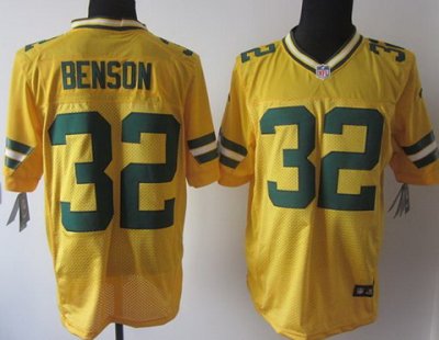 2012 NEW NFL Green Bay Packers 32 Cedric Benson Yellow Jerseys (Elite)