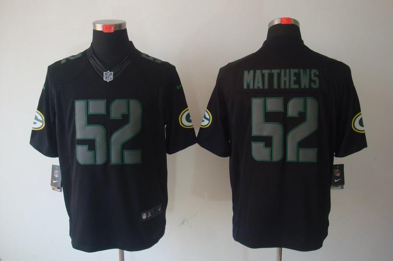 2012 NEW NFL Green Bay Packers 52 Clay Matthews Black Jerseys (Impact Limited)