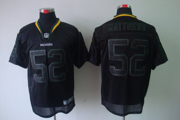 2012 NEW NFL Green Bay Packers 52 Clay Matthews Lights Out Black Elite Jerseys
