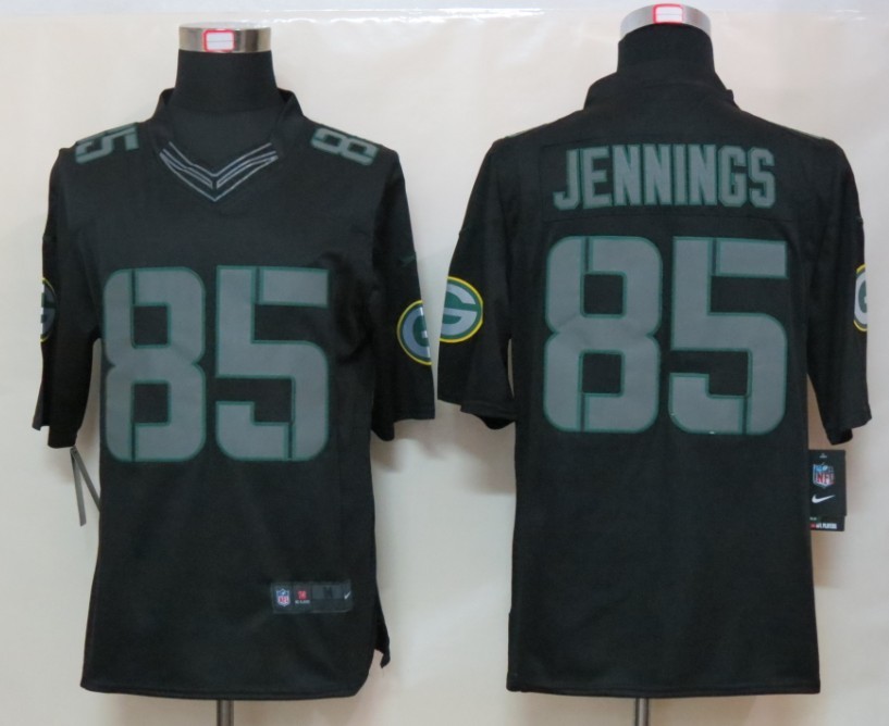 2012 NEW NFL Green Bay Packers 85 Greg Jennings Black Jerseys (Impact Limited)
