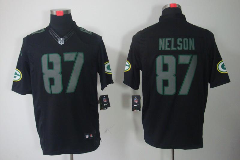 2012 NEW NFL Green Bay Packers 87 Jordy Nelson Black Jerseys (Impact Limited)