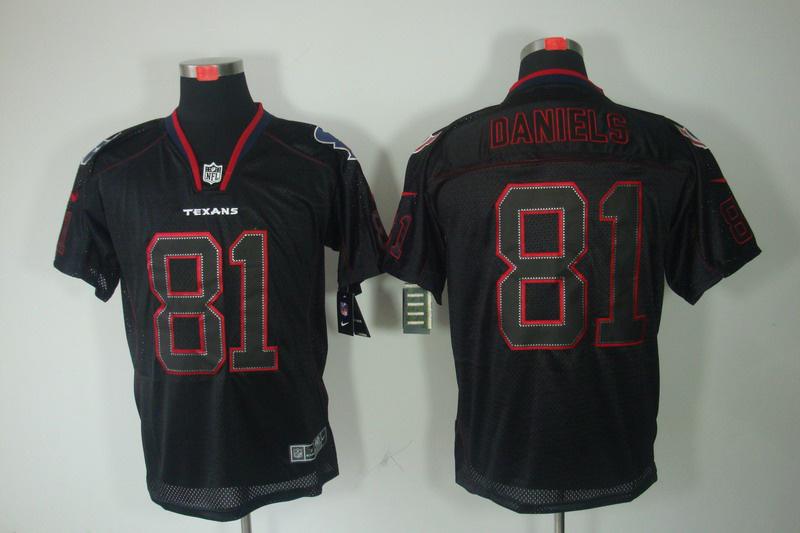 2012 NEW NFL Houston Texans 81 Daniels Lights Out Black Elite Jerseys