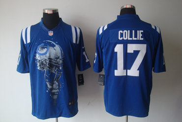 2012 NEW NFL Indianapolis Colts 17 Austin Collie Blue Jerseys (Helmet Tri-Blend Limited)