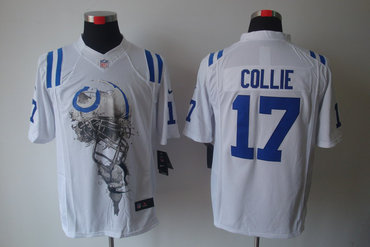 2012 NEW NFL Indianapolis Colts 17 Austin Collie White Jerseys (Helmet Tri-Blend Limited)