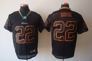 2012 NEW NFL Miami Dolphins 22 Reggie Bush Lights Out Black Elite Jerseys