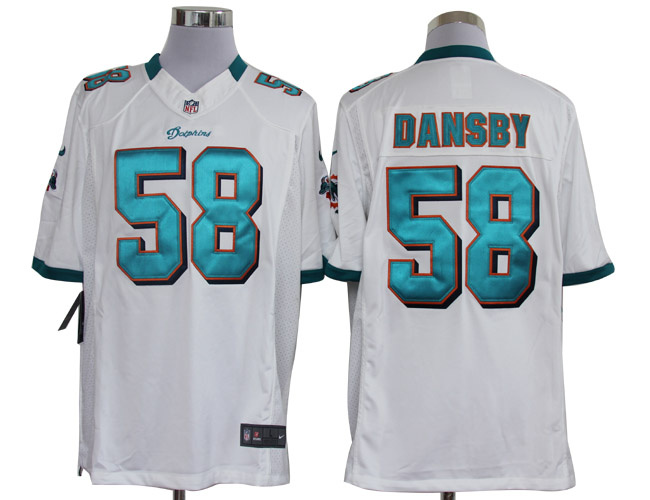 2012 NEW NFL Miami Dolphins 58 Karlos Dansby White Jerseys (Limited)