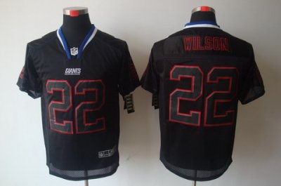 2012 NEW NFL New York Giants 22 David Wilson Lights Out Black Elite Jerseys