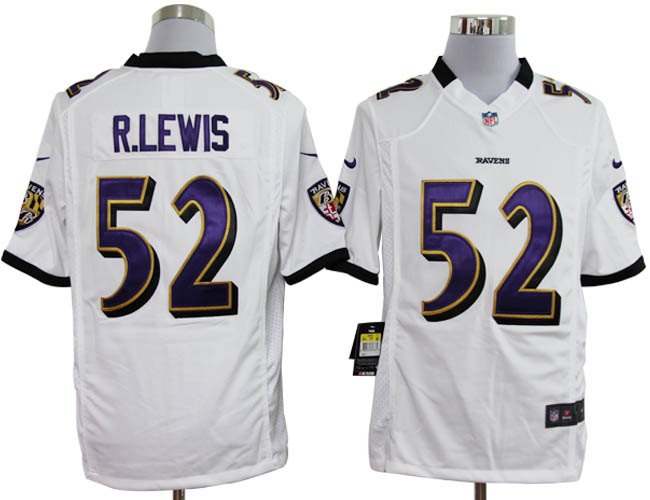 2012 NEW NFL Baltimore Ravens 52 Ray Lewis White Jerseys (Game)