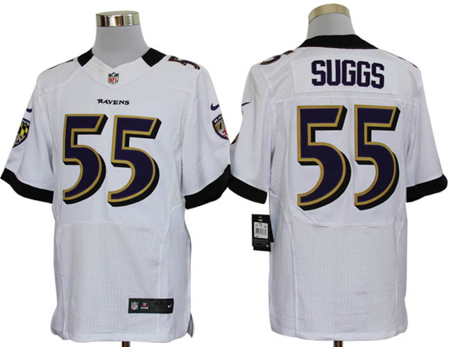 2012 nfl baltimore ravens 55 terrell suggs white jerseys (elite)