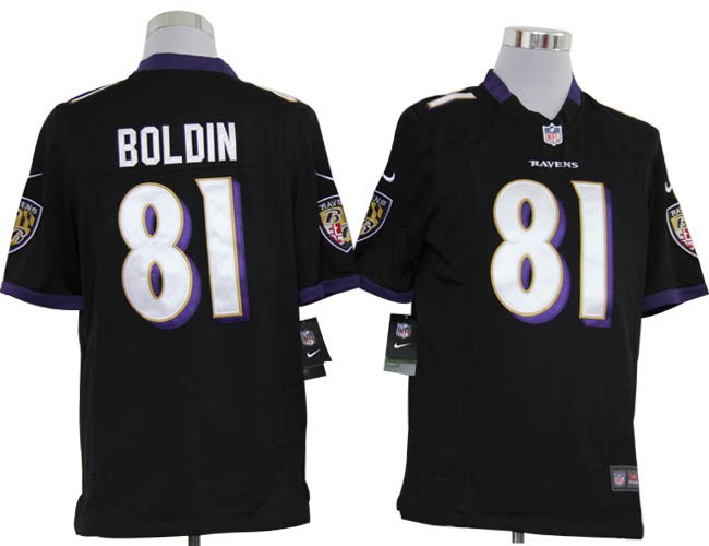 2012 NEW NFL Baltimore Ravens 81 Anquan Boldin Black Jerseys (Game)