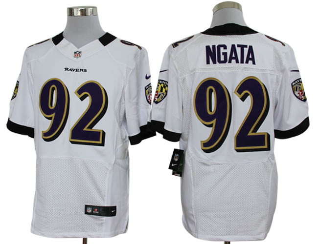 2012 nfl baltimore ravens 92 haloti ngata white jerseys (elite)