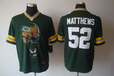 2012 NEW NFL Green Bay Packers 52 Clay Matthews Green Jerseys (Helmet Tri-Blend Limited)