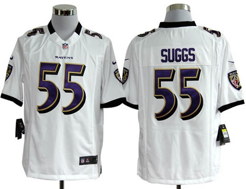 2012 nfl baltimore ravens 55 terrell suggs white jerseys (game)