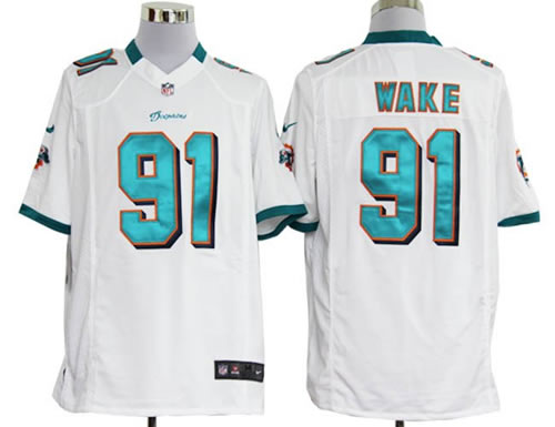 2012 NEW nfl miami dolphins 91 cameron wake white jerseys (game)