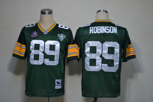 2013 Hall of Fame Green Bay Packers 89 Robinson Throwback Green jerseys