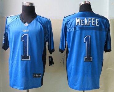 2013 NEW Indianapolis Colts 1 Pat McAfee Drift Fashion Blue Elite Jerseys