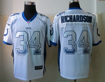 2013 NEW Indianapolis Colts 34 Trent Richardson Drift Fashion White Elite Jerseys