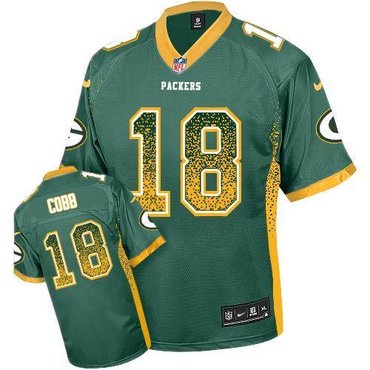 2013 NEW NFL Green Bay Packers #18 Randall Cobb Green Team Color Drift Fashion Elite Jersey