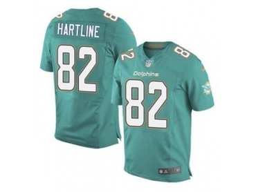 2013 NFL NEW Miami Dolphins 82 hartline Green Jerseys(Elite)