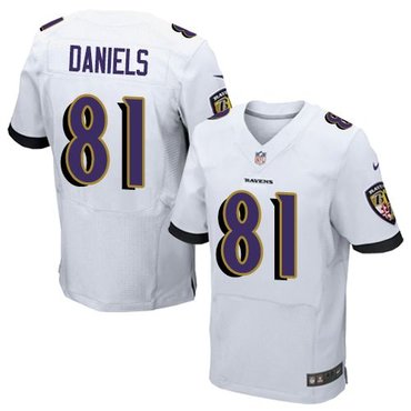 2014 NFL Draft Baltimore Ravens #81 Owen Daniels White New Elite Jersey