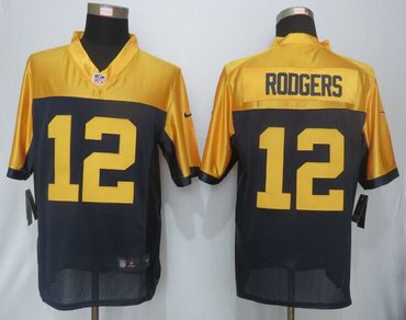 2015 New Green Bay Packers #12 Aaron Rodgers Navy Blue Alternate Limited Jersey
