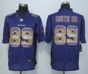2015 New NEW Baltimore Ravens # 89 Smith sr Purple Strobe Limited Jersey