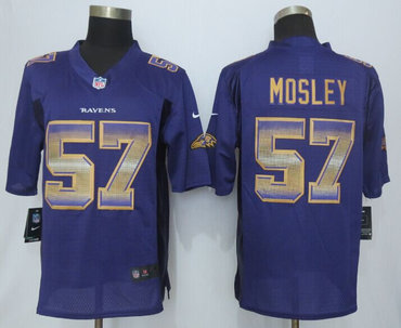 2015 New New Baltimore Ravens #57 C.J. Mosley Purple Strobe Limited Jersey