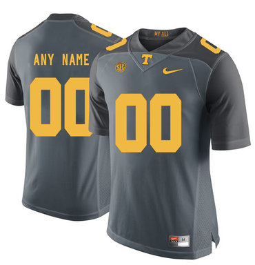2016 Men's Tennessee Volunteers Customized College Football Limited Jersey - Grey