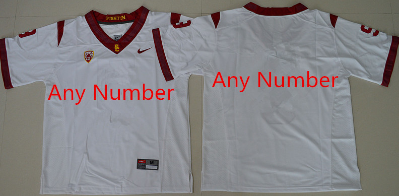 2016 Mens USC Trojans Nike White Custom Replica Football Jersey