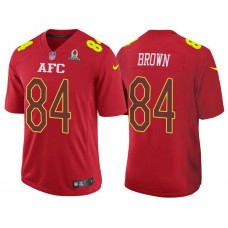 2017 Pro Bowl AFC Antonio Brown Red Game Jersey